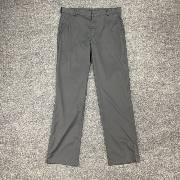 Nike Golf Pants Mens 34 Gray Flat Front Dri Fit Tech Sweat Wicking Stretch Chino - Picture 2 of 14